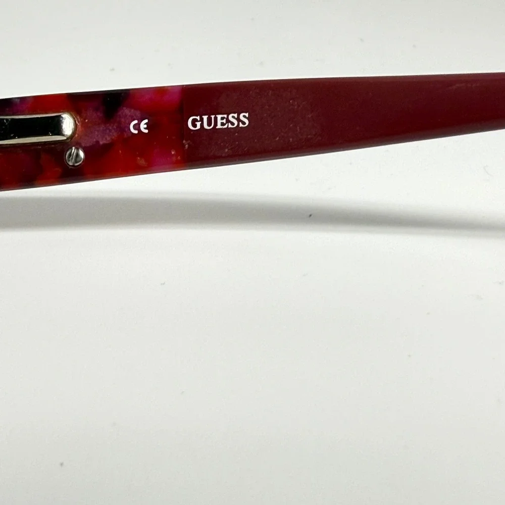 Guess Eyeglasses Frames Red Multi Tortoise Rectangle 52-16-135 RD 2